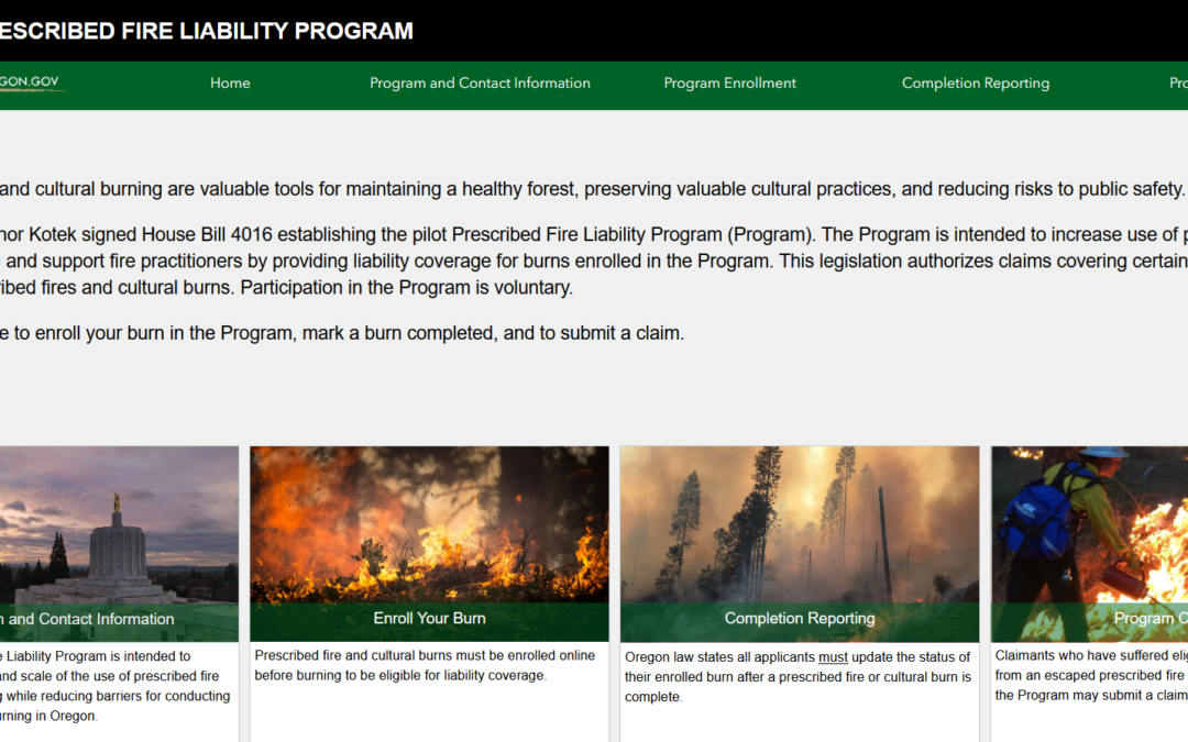 ODF Prescribed Fire Liability Program